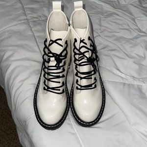 White combat boots